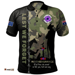 Amazing Aussie (Custom) Australia Anzac Day Lest We Forget The Animals Of War Camouflage Style Polo Shirt
