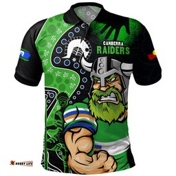 Amazing Aussie Canberra Raiders NAIDOC Indigenous Warrior Spirit Polo Shirt
