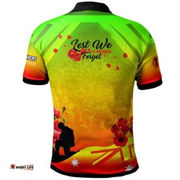 Amazing Aussie Penrith Panthers Custom Penrith Panthers Remembrance Day Lest We Forget Poppies Polo Shirt