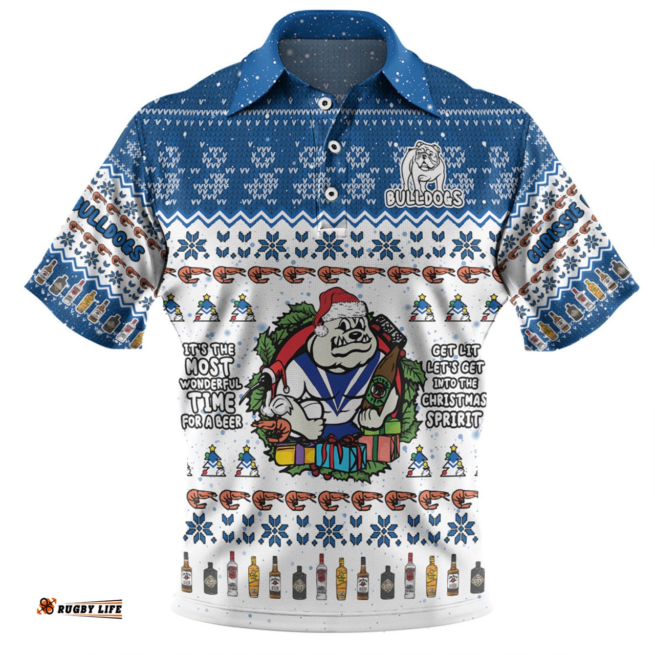 Amazing Aussie Canterbury Bankstown Bulldogs Christmas Custom Chrissie Spirit Polo Shirt
