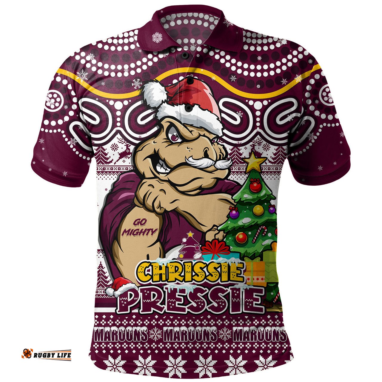 Amazing Aussie Queensland Maroons Aussie Ugly Christmas For Die Hard Fan Supporters Polo Shirt