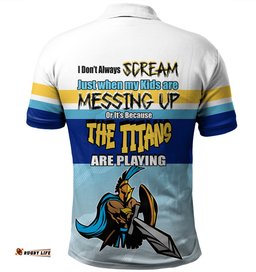 Amazing Aussie Gold Coast Titans Mother's Day Screaming Mom and Crazy Fan Polo Shirt
