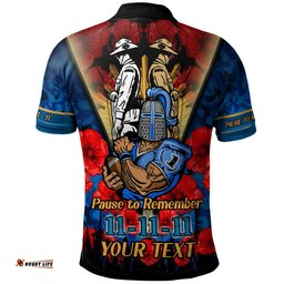 Amazing Aussie Gold Coast Titans Custom Remembrance Day Pause To Remember Polo Shirt