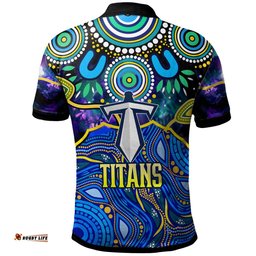 Amazing Aussie Gold Coast Titans Custom Titans Indigenous Dot Painting Style Polo Shirt