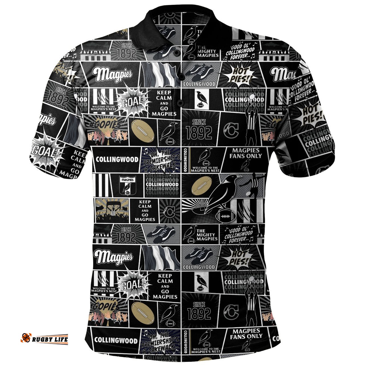 Amazing Aussie Collingwood Legacy Of The Pride Comic Style Polo Shirt