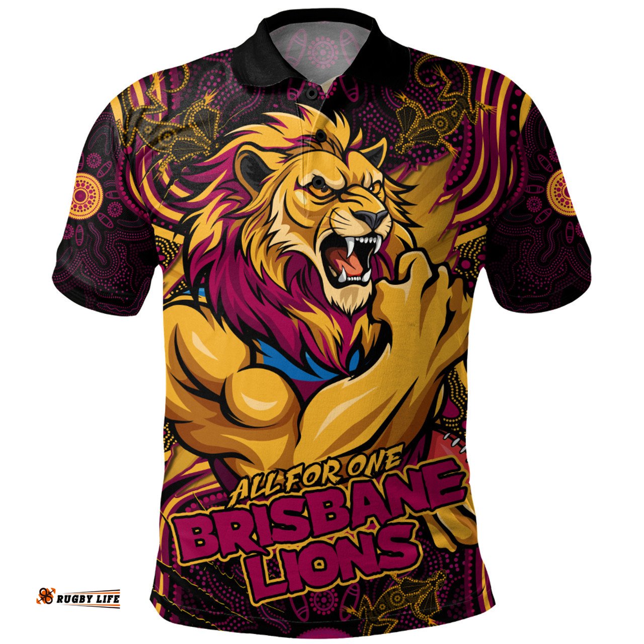 Amazing Aussie Brisbane Lions Spirit Warriors Of The Game Polo Shirt