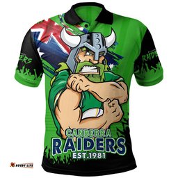 Amazing Aussie Canberra Raiders Heart Of A Fighter Tough And Fearless Polo Shirt