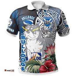 Amazing Aussie Australia Canterbury Bankstown Polynesian Custom Super Canterbury Bankstown With Polynesian Tribal Pattern And Hibiscus Flower Polo Shirt