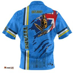 Amazing Aussie Gold Coast Titans Happy Australia Day Flag Scratch Style Polo Shirt