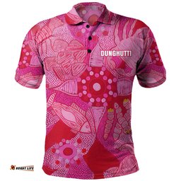 Amazing Aussie (Dunghutti) Custom Australia Aboriginal Dot Painting Pink Polo Shirt