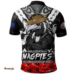 Amazing Aussie Collingwood Ripped Legacy Of The Game The ANZAC Spirit Lives On Polo Shirt