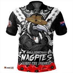 Amazing Aussie Collingwood Ripped Legacy Of The Game The ANZAC Spirit Lives On Polo Shirt