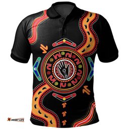 Amazing Aussie Australia Aboriginal Inspired Meeting Place Style Of Dot Painting Polo Shirt