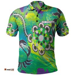 Amazing Aussie (Dunghutti) Custom Australia Aboriginal Dot Painting Green Polo Shirt
