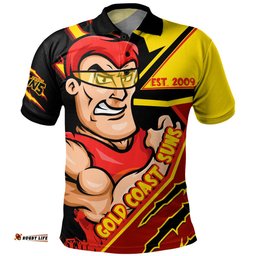 Amazing Aussie Gold Coast SUNS Battlefield Glory Gear Polo Shirt