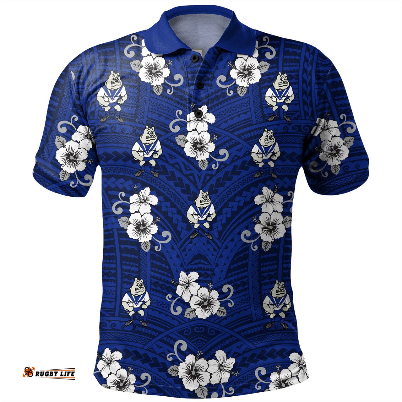 Amazing Aussie Canterbury Bankstown Bulldogs Custom Bulldogs With Maori Patterns Polo Shirt