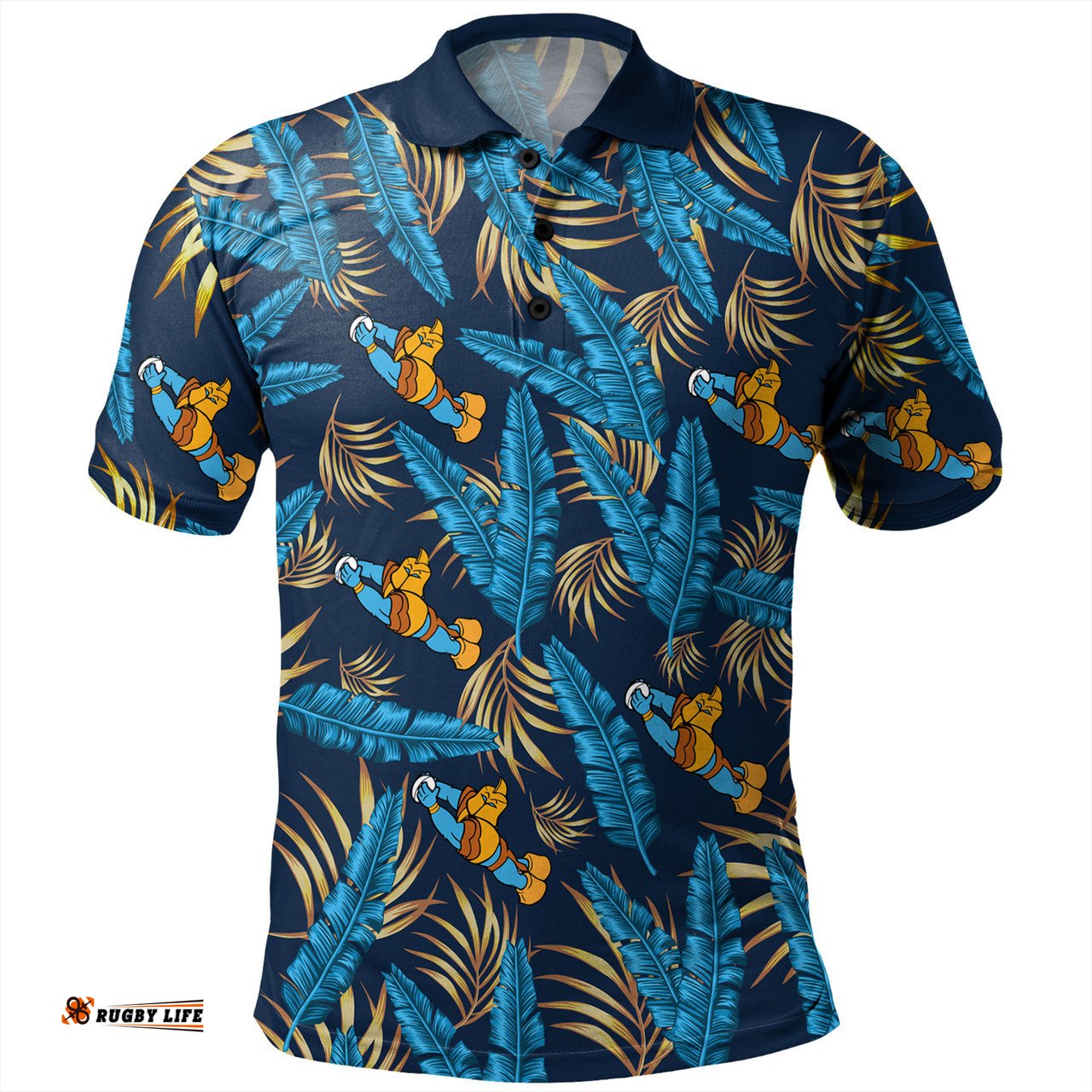 Amazing Aussie Gold Coast Titans Custom Tropical Patterns Gold Coast Titans Polo Shirt