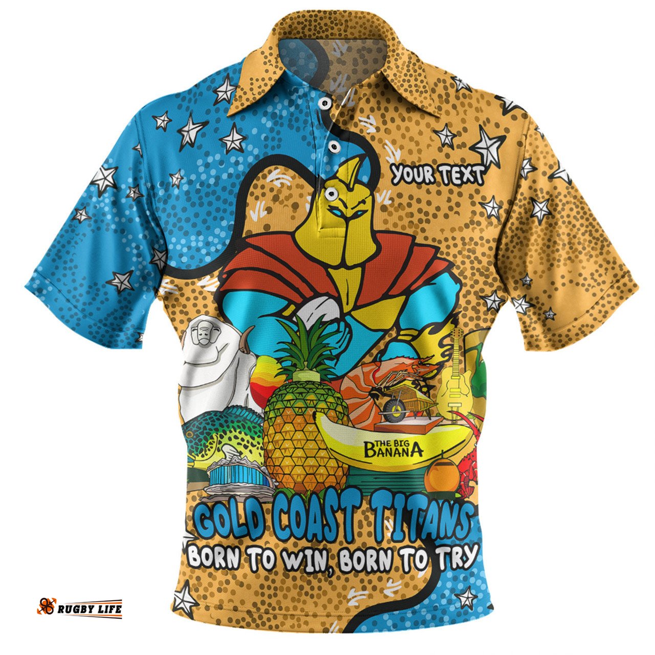 Amazing Aussie Gold Coast Titans Custom Australian Big Things Polo Shirt