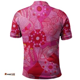 Amazing Aussie Custom Australia Aboriginal Dot Painting Pink Polo Shirt