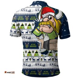Amazing Aussie Canberra Raiders Merry Ugly Christmas Our Beloved Team Scratch Style Polo Shirt