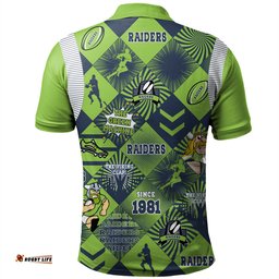 Amazing Aussie Canberra Raiders Argyle Patterns Style Tough Fan Rugby For Life Polo Shirt