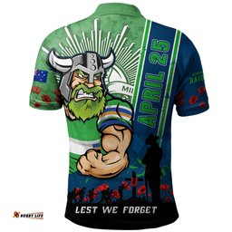 Amazing Aussie Canberra Raiders Anzac Day Lest We Forget Strong Fighting Spirit Polo Shirt