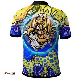 Amazing Aussie Gold Coast Titans Custom Gold Coast Titans with Aboriginal Inspired Dot Painting Style Player And Number Polo Shirt