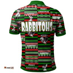 Amazing Aussie South Sydney Rabbitohs South Sydney Rabbitohs Merry Christmas Random Square Pattern Polo Shirt
