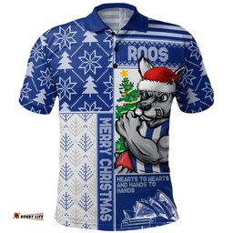 Amazing Aussie North Melbourne Merry Christmas Knit Style Festive Spirit Polo Shirt