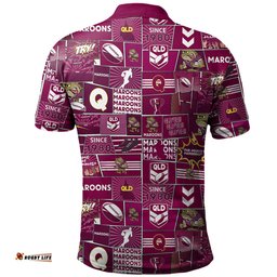 Amazing Aussie Queensland Sport Team Of Us Die Hard Fan Supporters Comic Style Polo Shirt