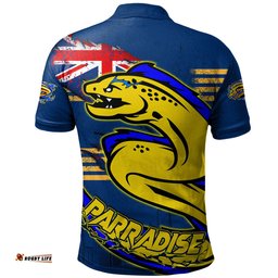 Amazing Aussie Parramatta Eels Custom For Die Hard Fan Australia Flag Scratch Style Polo Shirt