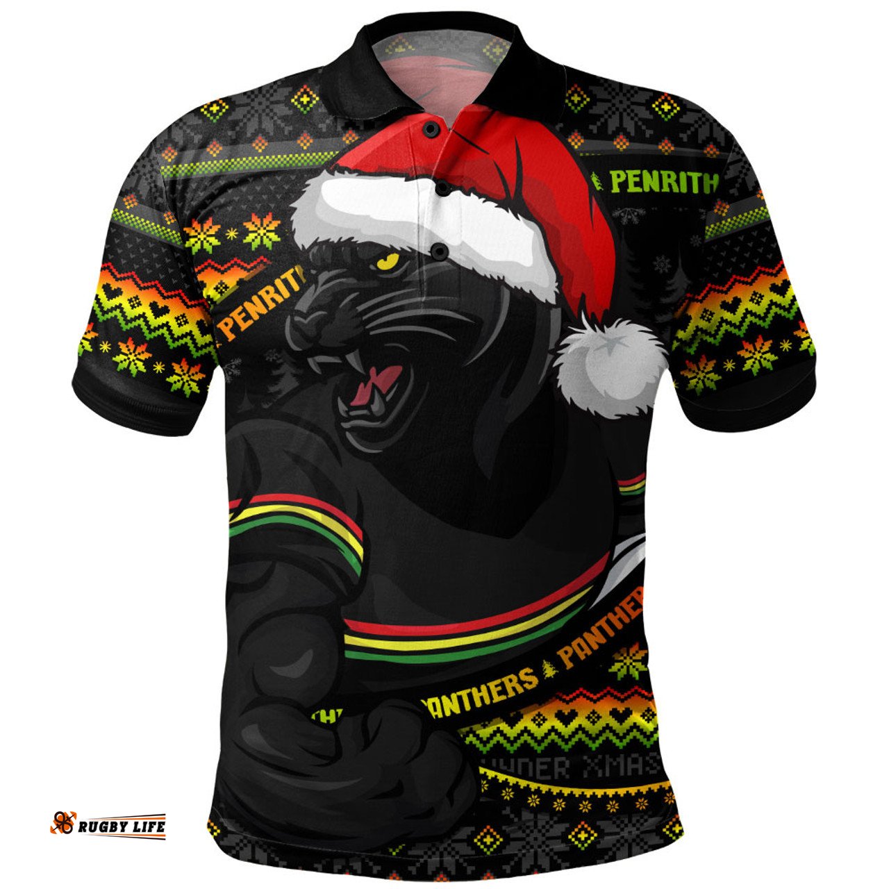 Amazing Aussie Penrith Panthers Ugly Knit Style For Christmas Game Fans Polo Shirt