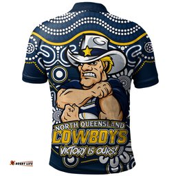 Amazing Aussie North Queensland Cowboys Aboriginal Inspired Tough Fan Rugby For Life Polo Shirt