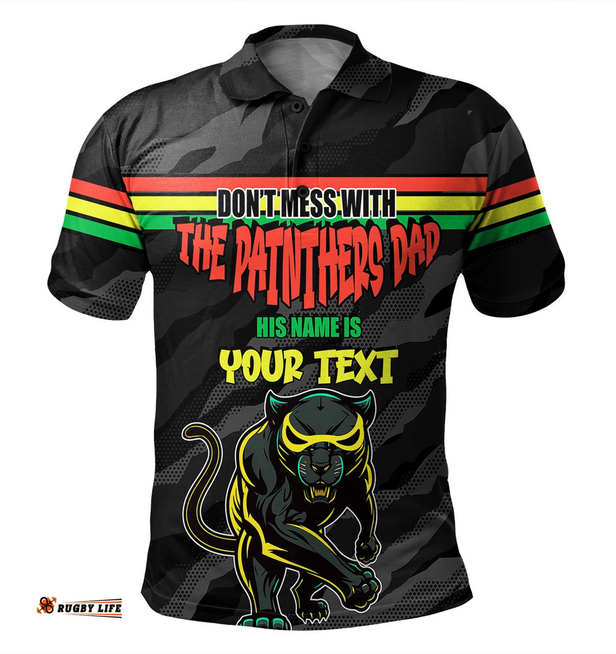 Amazing Aussie Penrith Panthers Father's Day Screaming Dad and Crazy Fan Polo Shirt