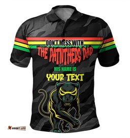 Amazing Aussie Penrith Panthers Father's Day Screaming Dad and Crazy Fan Polo Shirt