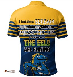 Amazing Aussie Parramatta Eels Mother's Day Screaming Mom and Crazy Fan Polo Shirt