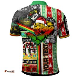 Amazing Aussie Penrith Panthers Christmas Custom Merry Super Penrith Panthers Christmas With Snowflakes Ho Ho Ho Scratch Polo Shirt