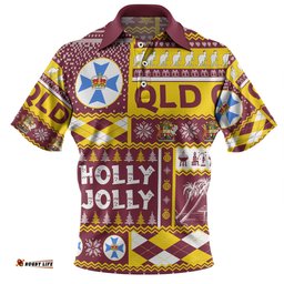 Amazing Aussie Queensland Christmas Holly Jolly Chrissie Polo Shirt