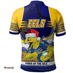 Amazing Aussie Parramatta Eels Christmas Custom Pride Of Parramatta Eels Ugly Christmas Pattern And Aboriginal Inspired Polo Shirt