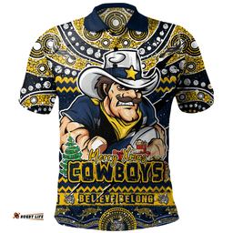 Amazing Aussie North Queensland Cowboys Aboriginal Xmas Special Ugly Christmas Style Polo Shirt