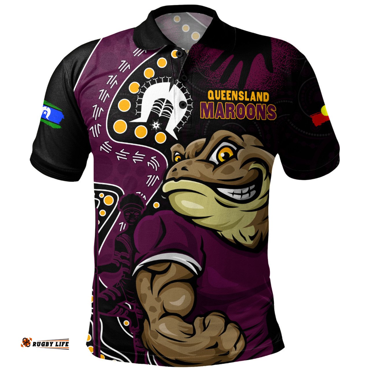 Amazing Aussie Queensland Maroons NAIDOC Indigenous Warrior Spirit Polo Shirt