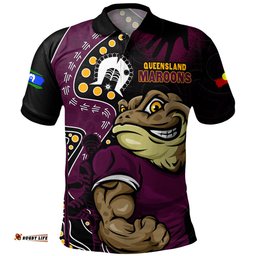 Amazing Aussie Queensland Maroons NAIDOC Indigenous Warrior Spirit Polo Shirt