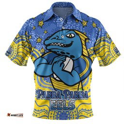 Amazing Aussie Parramatta Eels Custom Custom With Aboriginal Inspired Style Of Dot Painting Patterns  Polo Shirt