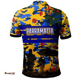 Amazing Aussie Parramatta Eels Anzac Custom Parramatta Eels Jersey Poppies Anzac Polo Shirt