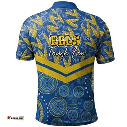 Amazing Aussie Parramatta Eels Sport Tropical Patterns And Dot Painting Eat Sleep Rugby Repeat Polo Shirt