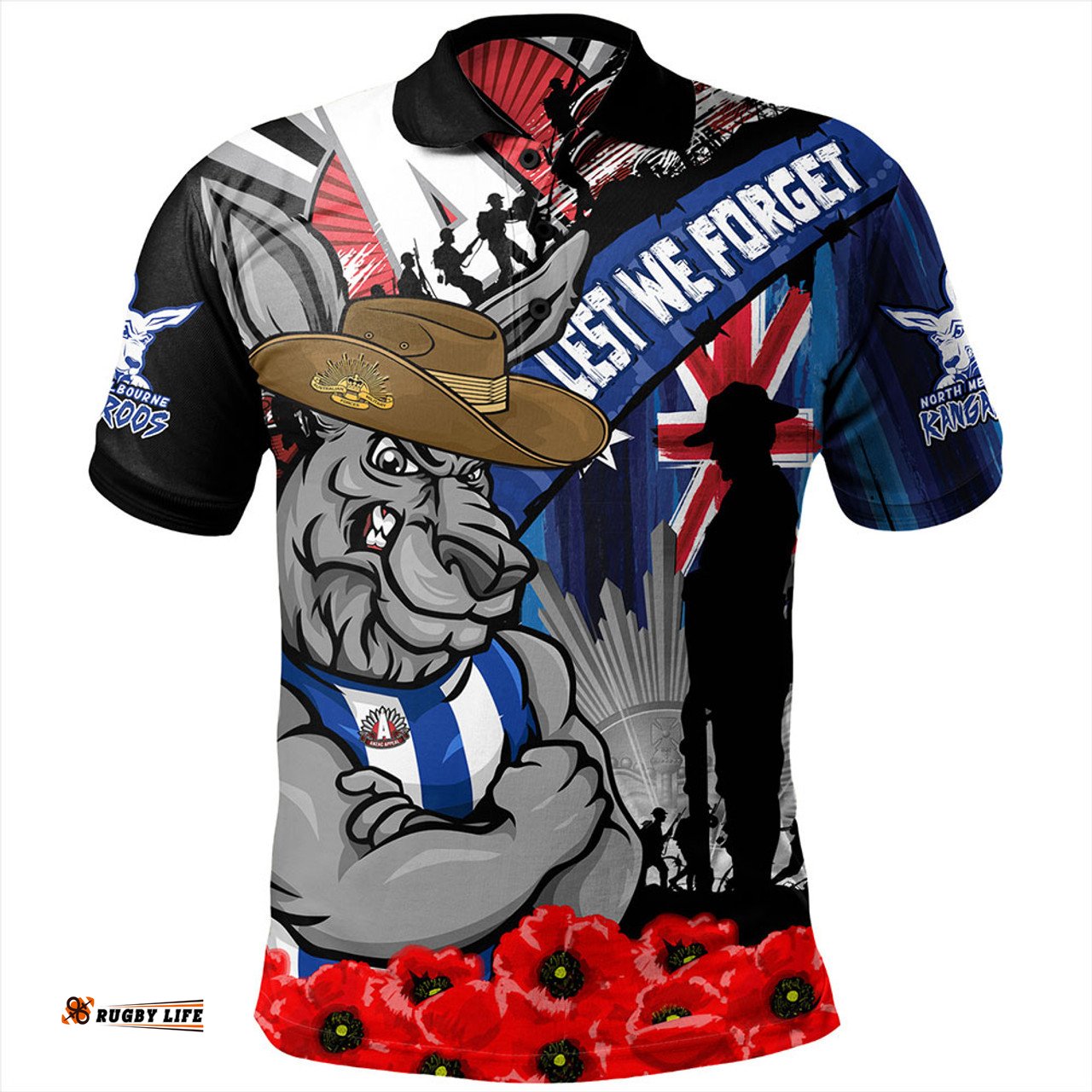 Amazing Aussie North Melbourne Anzac Day Honor United In Spirit Polo Shirt