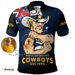Amazing Aussie North Queensland Cowboys Heart Of A Fighter Tough And Fearless Polo Shirt