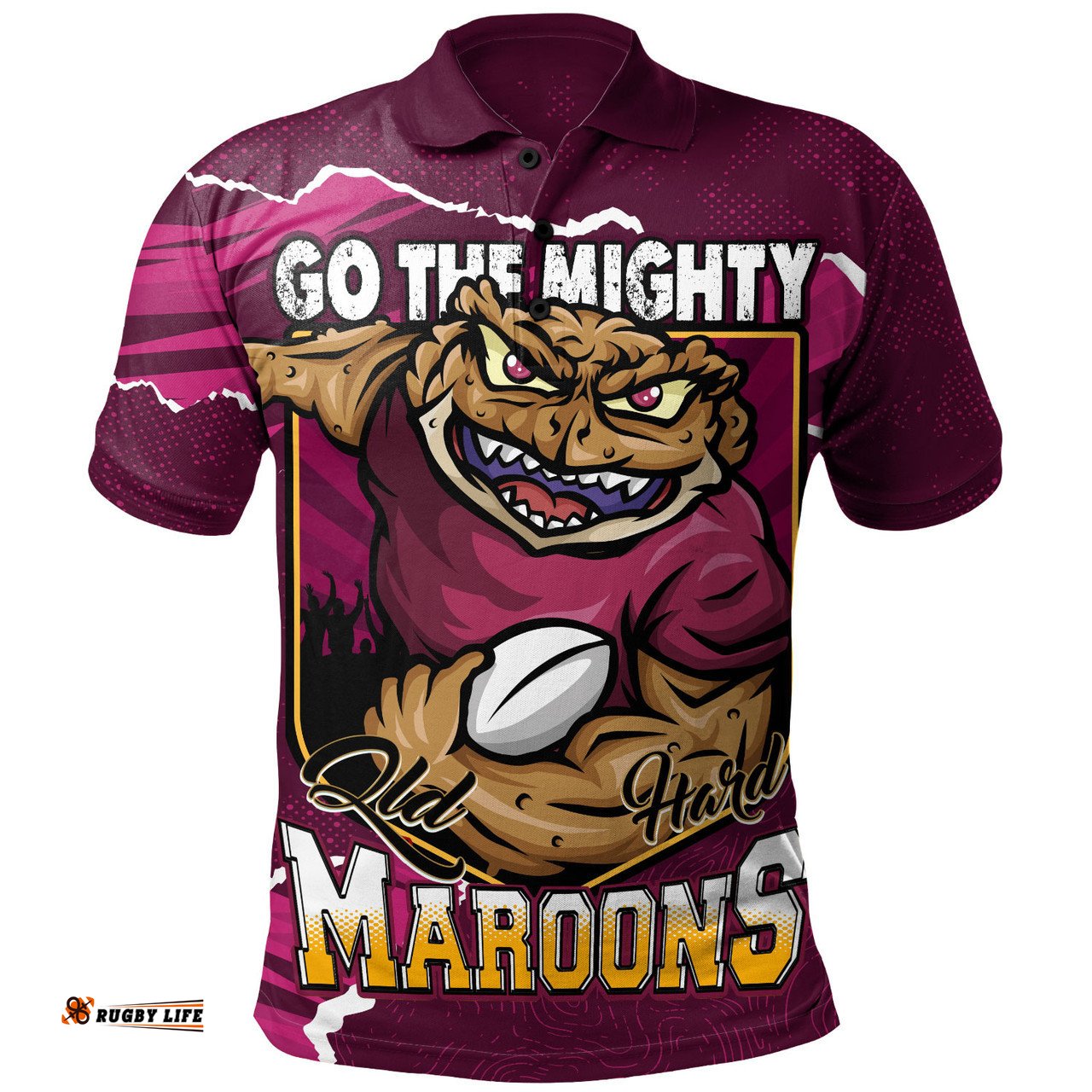 Amazing Aussie Queensland Maroons QLD Rampage Cane Toad Edition Polo Shirt