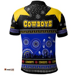 Amazing Aussie North Queensland Cowboys Christmas Custom North Queensland Cowboys Ugly Christmas And Aboriginal Inspired Patterns Polo Shirt