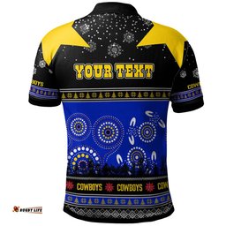 Amazing Aussie North Queensland Cowboys Christmas Custom North Queensland Cowboys Ugly Christmas And Aboriginal Inspired Patterns Polo Shirt